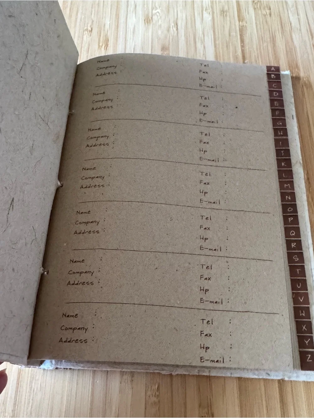 Planner with handmade paper